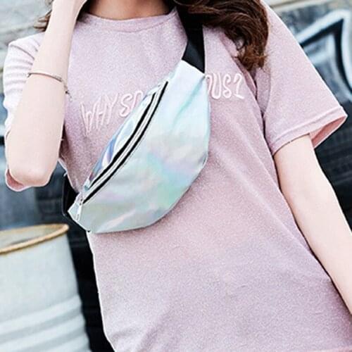 New Fanny Pack Multi-Function Steam Punk Leg Fashion Bag Reflective Laser Shoulder Bag Womens Belt Waist Bag Pochete