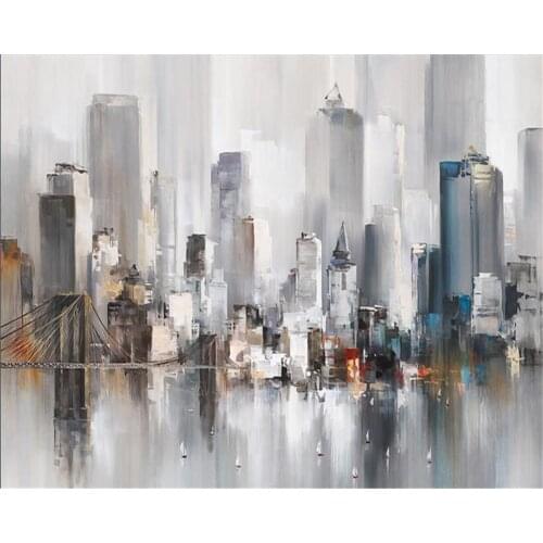 Beibehang wallpaper for living room French city abstract oil painting TV sofa background wall wallpaper for walls 3 d behang