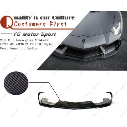 Carbon Fiber VRS ZARAGOZA EDIZIONE Style Front Lip Fit For 2011-2016 Aventador LP700 Front Bumper Lower Splitter Lip