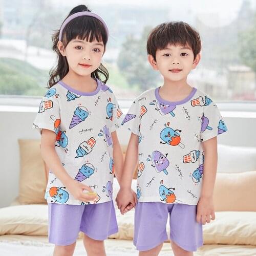 Kids Boys Girl Pajamas Set Toddler Dinosaur Loungewear Children Cartoon Sleepwear Suit Summer Pajamas 2PCS Cotton Home Clothes