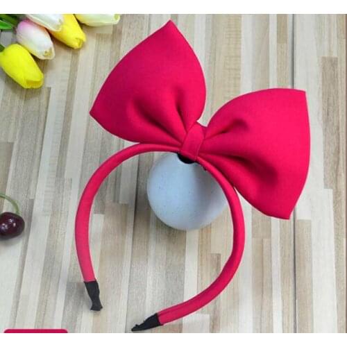 Princess Snow White Solid Color Big Bow Fabric Handmade Adult Childrens Headband Fresh Girl Birthday Party Hair Accessories