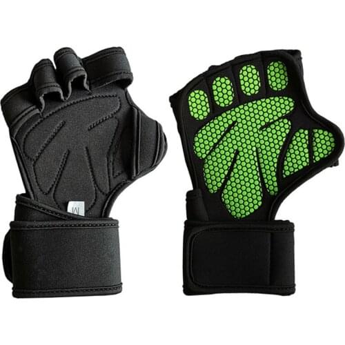 Professional Weight Lifting Training Gloves Silicone Non-slip Palm Protection Gloves Men Fitness Gym Bodybuilding Grips Gloves