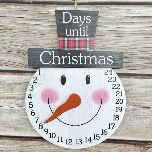 Christmas Hang Wood Countdown Board Clock Decoration Calendar Hang Pendant Ornaments For Home Garden Bar Party Decor Funny Gift
