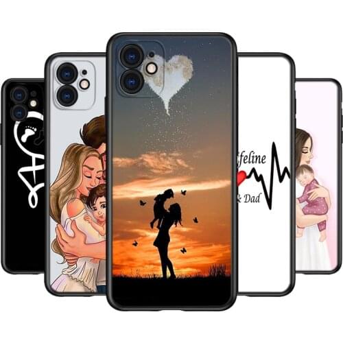 Silicone Cover Mom Dad Baby Family For Apple IPhone 12 Mini 11 Pro XS MAX XR X 8 7 6S 6 Plus 5S SE Phone Case