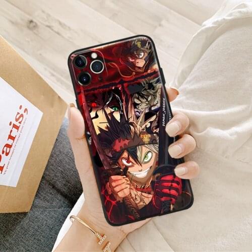 Asta black clover anime art silicone for iPhone Se 6 6s 7 8 Plus X XR XS 11 12 Mini Pro Max glass TPU phone case cover shell