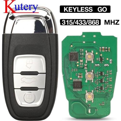 Kutery Smart Remote Key Keyless go 3 Button 315/433MHz 8T0 959 754J for For Audi Q5 A4L A5 A6 A7 A8 RS4 RS5 S4 S5