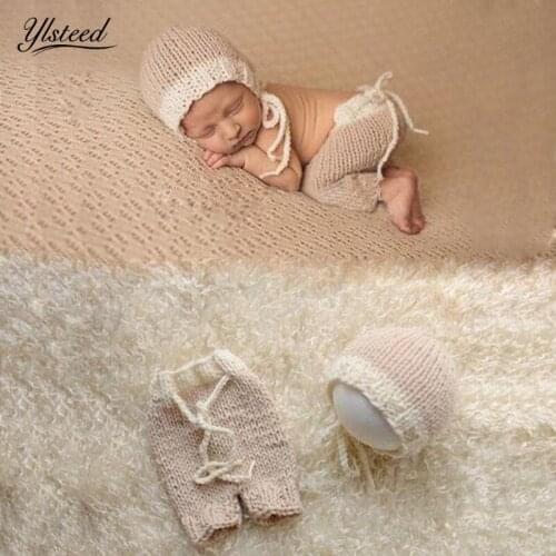 Crochet newborn costume infant photography accessories baby hats pants set baby boy photo props newborn photography props