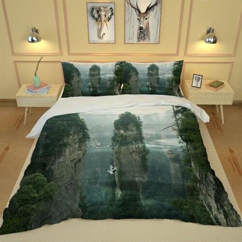 High mountain 3d bedding sets bed sheet duvet cover pillow case modern bedding set
