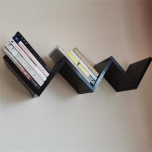 W shape bookrack Bookcase commodity shelf Wall-Mount Bookshelf