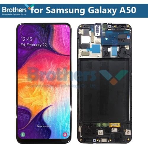 For Samsung Galaxy A50 A505F/D A505A LCD Screen LCD Display with Frame for Samusng A50 Touch Digitizer LCD Assembly Original Top