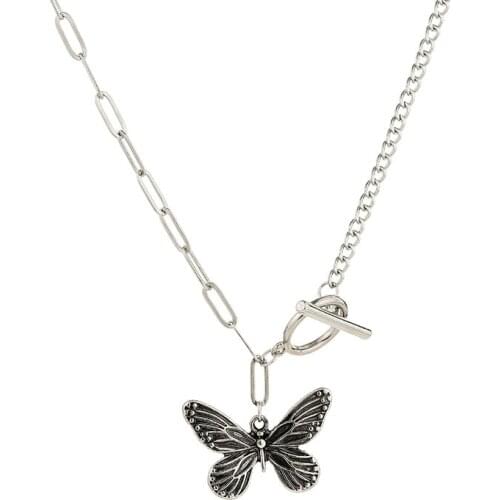 10pcs / lot fashion jewelry accessories vintage metal butterfly pendant necklace