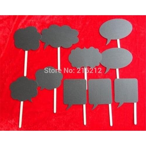 10Pcs Photo Booth Prop DIY Bubble Speech Chalk Board Wedding Party Photo booth
