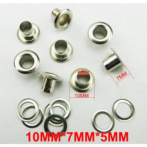 200PCS 10*7*5MM Metal SILVER EYELET Button Sewing Clothes Accessory Buttons Eyelets ME-042