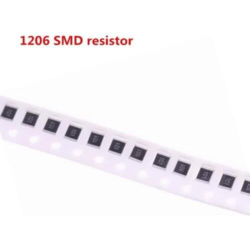 200pcs 1% 1206 SMD resistor 0R ~ 10M 1/4W 0 0.1 1 10 100 150 220 330 ohm 1K 2.2K 10K 100K 0R 1R 10R 100R 150R 220R 330R 1M 10M