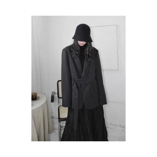 2021 spring suit with new niche dark design sense deconstruction asymmetrical suit women loose deconstruction jacket trend