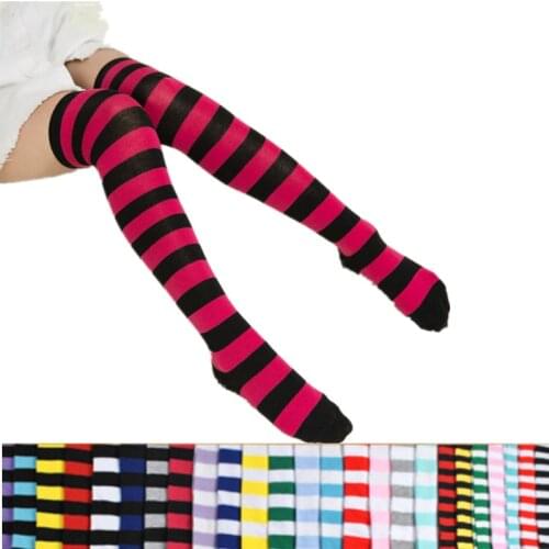 2020 Colorful Sexy Striped Boots Compression Stockings Ladies Over Knee Socks Long Womens Sock Body Thigh High Tube Socks Women