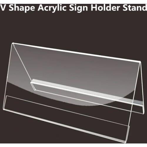 5 Pieces 9*6cm Double Side Acrylic Table Number Place Card Holders Stand Acrylic Name Card Holders For Your Wedding & Party