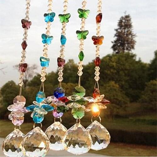 5pcs mixcolors Garland Chakra Spectra Suncatcher Glass Crystals for chandelier parts wedding crystal hanging drops decoration