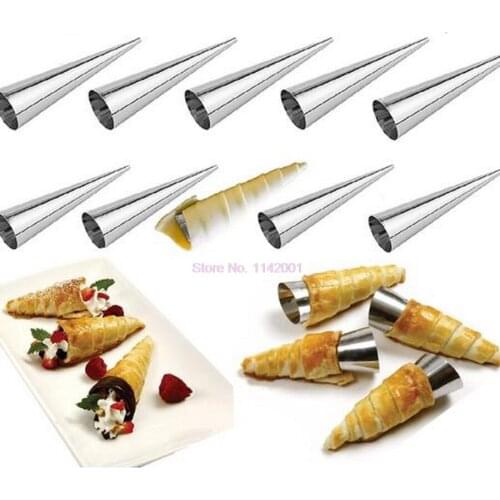 500pcs Conical Tube Cone Roll Moulds Spiral Croissants Molds Cream Horn Mould Pastry Mold Cookie Dessert Kitchen Baking Tool