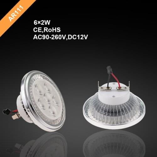 Aluminum 12W G53 LED Spotlight ar111 led bulb AC90-260V AR 111 COB led light Warm Natural Cold White for home lighting