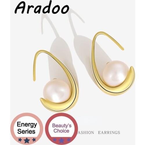 Женские золотые серьги Aradoo China At AliExpress
