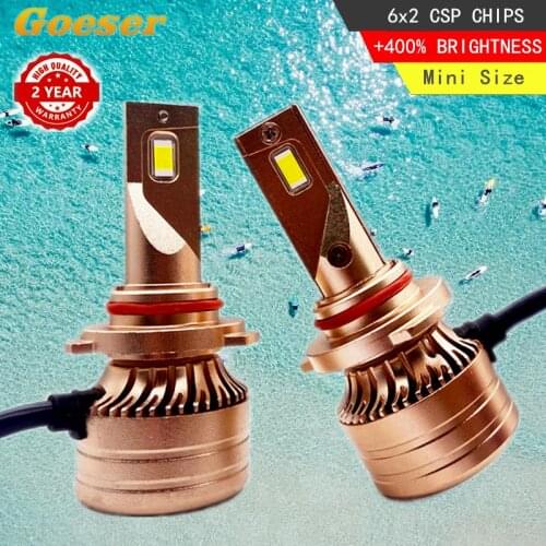 Goeser Vehicle Headlight LED H4 Bulb H7 Lamp H1 Light H11 9005 9006 HB3 HB4 CSP Chip 12V 6000K Canbus Mini Size 2 Year Warranty