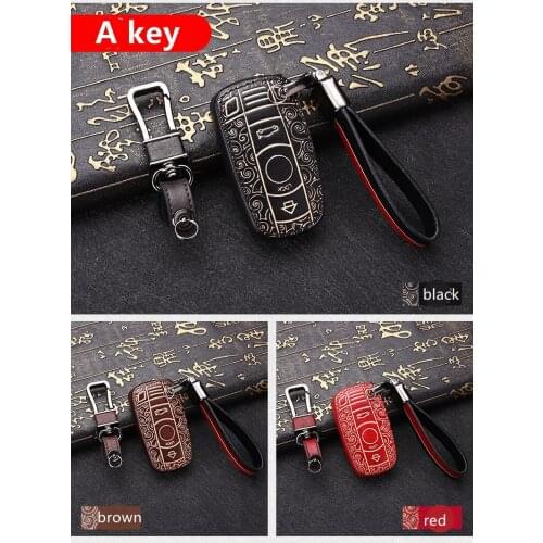 Car Genuine Leather Key Case Wallet Pocket For BMW F30 E90 E88 E86 E92 F10 F15 M3 M1 2 3 5 Series Z4 GT Accessories