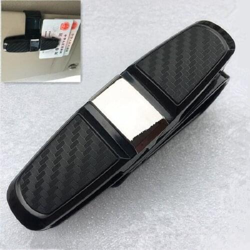 Black Car Sun Visor Sunglasses Holder Portable Fastener Cip Eyeglasses Clip Ticket Card Clamp ABS Car Glasses Cases