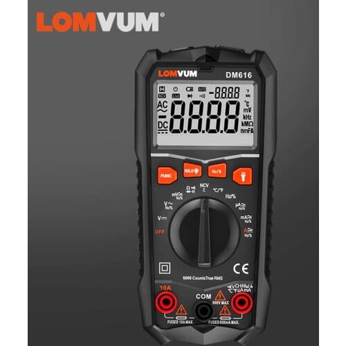 LOMVUM NCV Digital Multimeter 6000 counts Auto Ranging AC/DC voltage Meter Tester