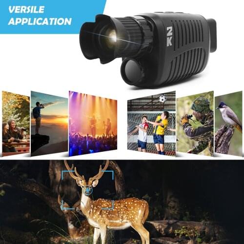 2K Digital High Definition Infrared Night Vision 5X Monocular Long Range Telescope with Display Screen for Hunting Tourism