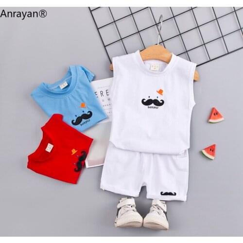 Children Summer Fashion Baby Boys Girls Clothes Kids Cartoon Vest Shorts Toddler Cotton Clothing Infant Tracksuits Boy Clothes