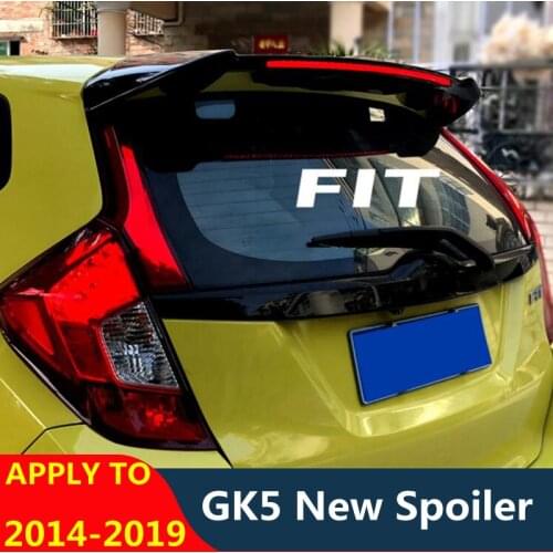 Trunk New Spoiler Fit 2014-2019 Rear Lip Rear Spoiler For Honda Jazz ABS Plastic Primer Color Tail Wing GK5 Auto Parts Dedicated