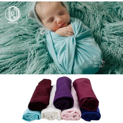 Mix Color 2pcs/lot 80*50cm Stretch Knit Cotton Newborn Baby Wraps Swaddle infant photos for Newborn Photography Props