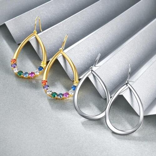 E Simple Design Metal Oval Hoop Earrings for Women Gold Silver Color Geometry Dangle Earring Jewelry Party Ear Accessory
