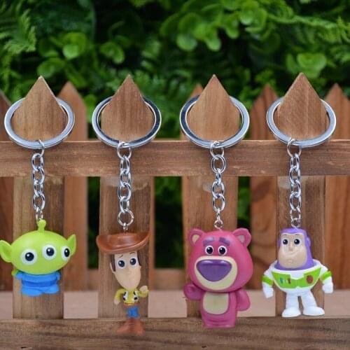 Girls Friends Story Movie Q Version Woody Buzz Light Years Pink Pig PVC Action Figure Model Keychain Toys For Childrens Gifts