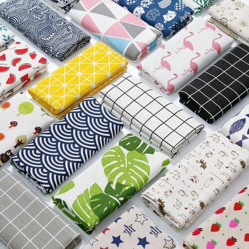 Cotton and Linen Fabric Background Cloth Window Curtain Cloth Coffee Table Sand Release DIY Background Cloth Plaid Fabricloth