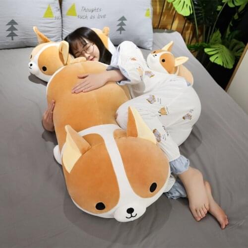 40-85cm Giant Size Cute Corgi Dog Plush Toy Plush Stuffed Animal Doll Puppy Dog Soft Pillow Kawaii Christmas Gift for Children