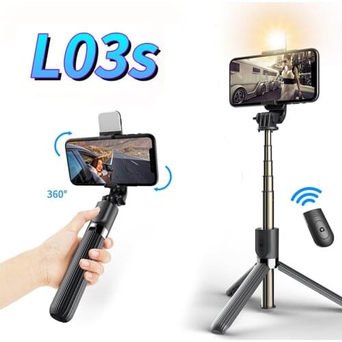 KAIQISJ New 4 in1 Wireless Bluetooth Selfie Stick With LED Fill Light Foldable Tripod Extendable Monopod For IOS Android Phone