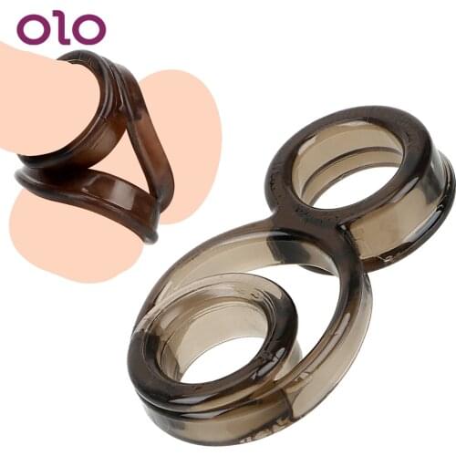 OLO Cock Rings Scrotum Binding Penis Rings Delay Ejaculation Chastity Device Lock Adult Products Sex Toys For Men