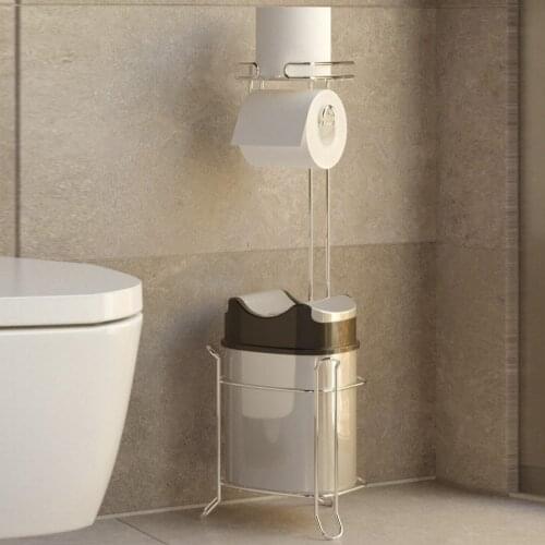 Rubbish Bin Sorting Trash Can Bathroom Toilet Recycle Bin with toilet paper Holder Shelf Toilet Paper Holders