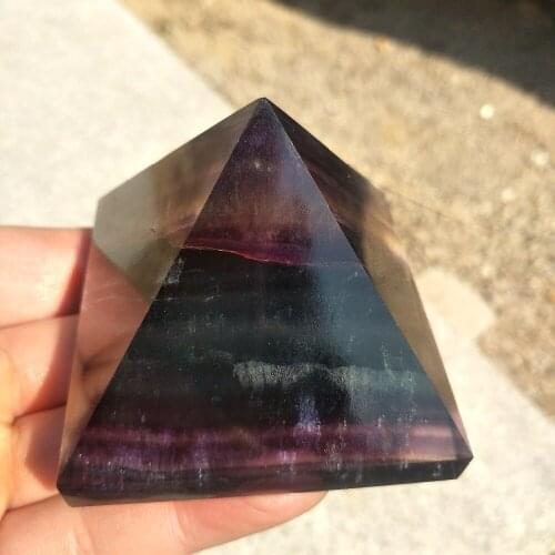 Beautiful!! 6CM Large natural colored fluorite crystal pyramid healing