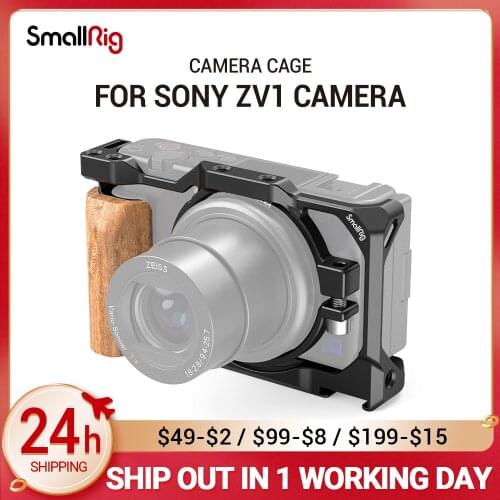 SmallRig ZV1 Camera Vlog Cage with Wooden Handgrip for Sony ZV1 Camera Vlogging Cage Light Weight 2937