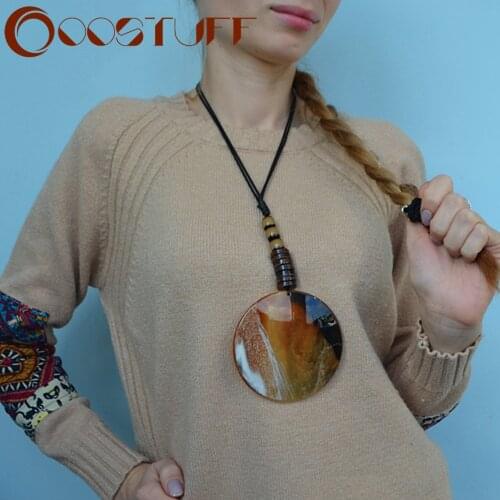 Chunky big Long Necklace for women Vintage Resin Jewelry Bijouterie Choker Female Initial Neck Chain Decoration for Gifts