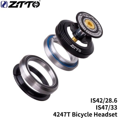 MTB Road Bicycle Headset 42mm 47mm CNC 1 1/8"-1 1/4" 1.25 inch 33mm Tapered Tube fork IS42 47 Integrated Angular Contact Bearing