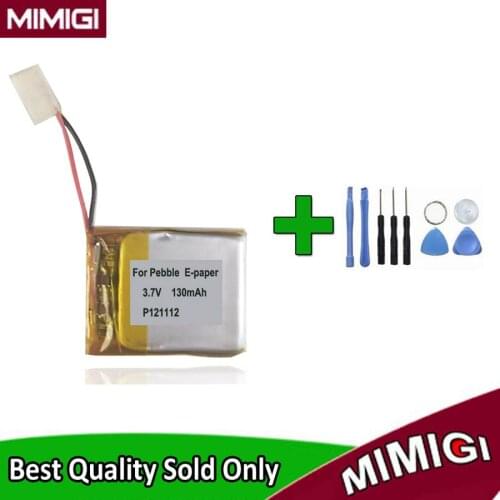 Toolsets + 130mAh P121112 Rechargeable Battery For Pebble E-paper Smart Watch Batterie Accumulator AKKU