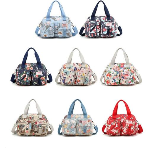 2021 New Hot Womens Nylon Floral Print Crossbody Shoulder Bag Tote Bags Handbag
