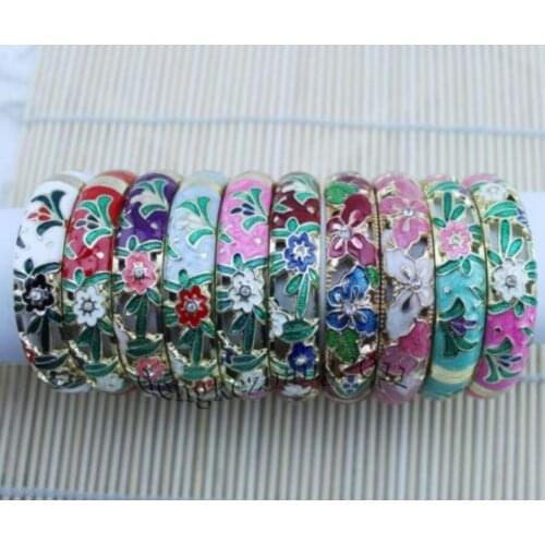 Wholesale10 PCS Stunning CHINESE Handmade Cloisonne Enamel Cuff Bracelet