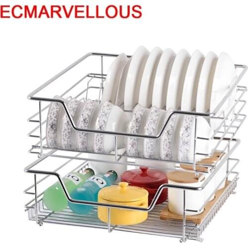 Organizer Pantry Organisadores Para De Cosina Armario Organizador Stainless Steel Cocina Rack Kitchen Cabinet Storage Basket