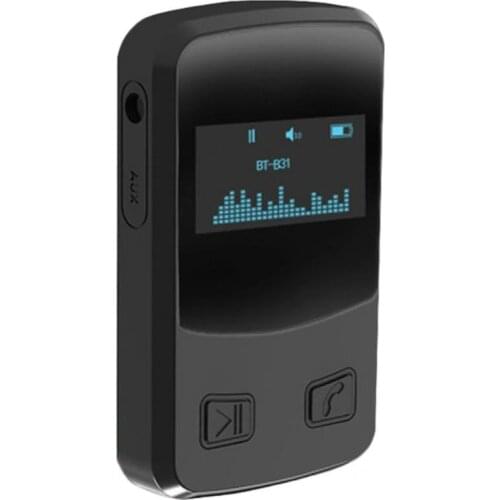 Practical Audio Transmitter Receiver with OLED Display Screen Portable Wireless Adapter Bluetooth-compatible 5.0 for TV