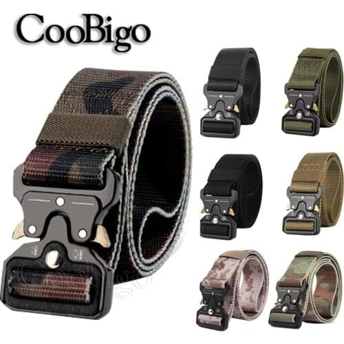 1pcs Male Tactical Military Canvas Belt Outdoor mens Military Army Police Heavy Duty Training Hunting Nylon Belts 125cm Long